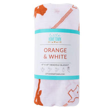 Orange and White Texas Swaddle