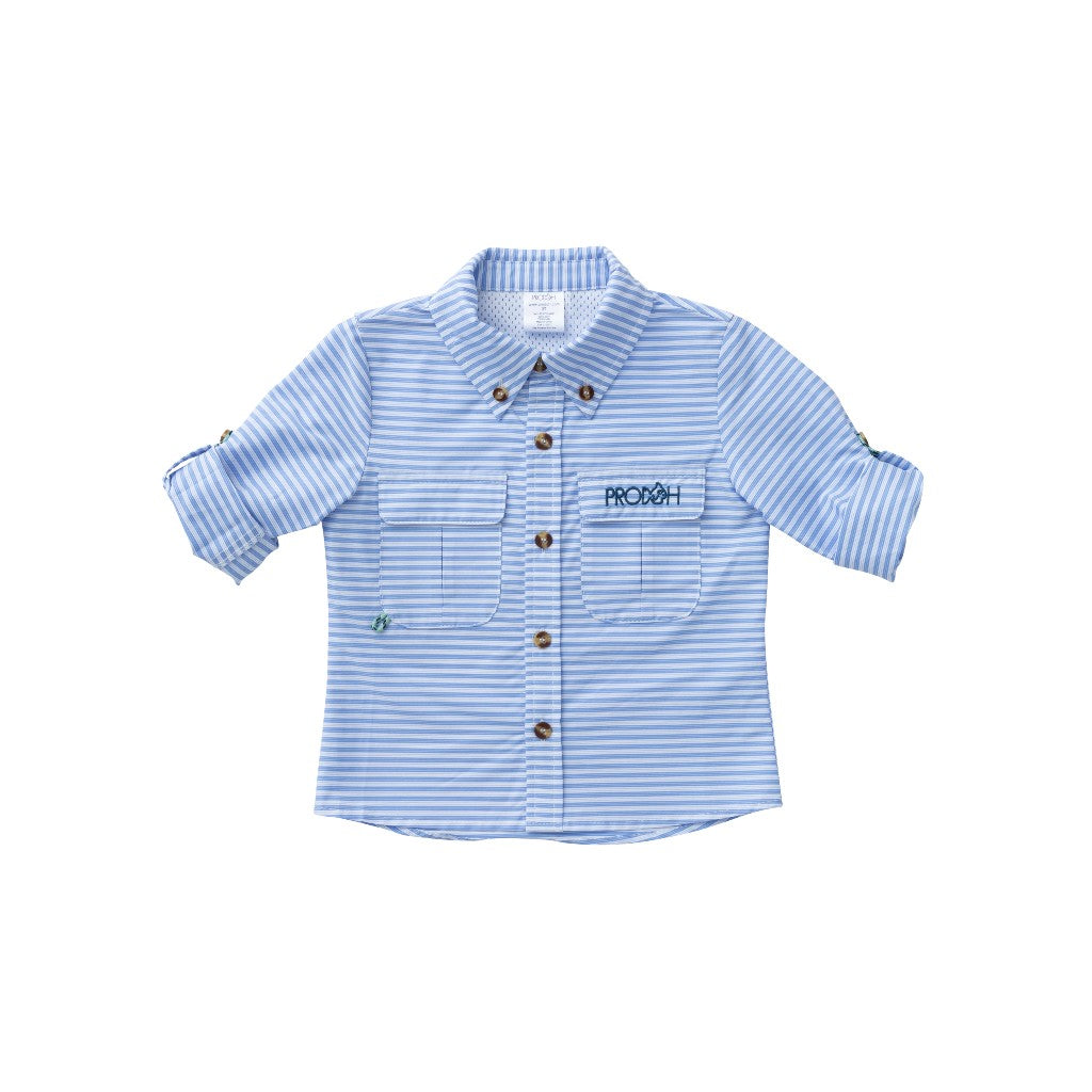 Blue Striped Fishing Shirt