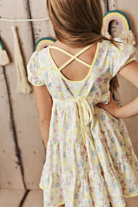 Yellow Floral Dainty Tier Dress