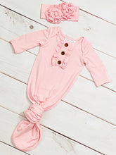 Blush Knotted Gown with Headband