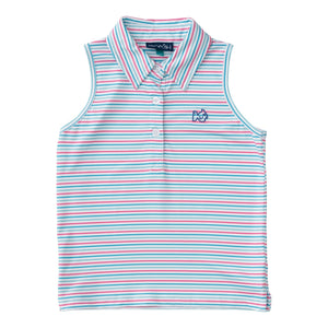 Sleeveless Pro Performance Polo in Candy Stripe