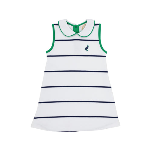 BBC24 Sleeveless Maudes Peter Pan Dress in Worth Ave White and Navy Stripe