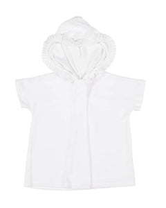 White Knitted Terry Hooded Coverup