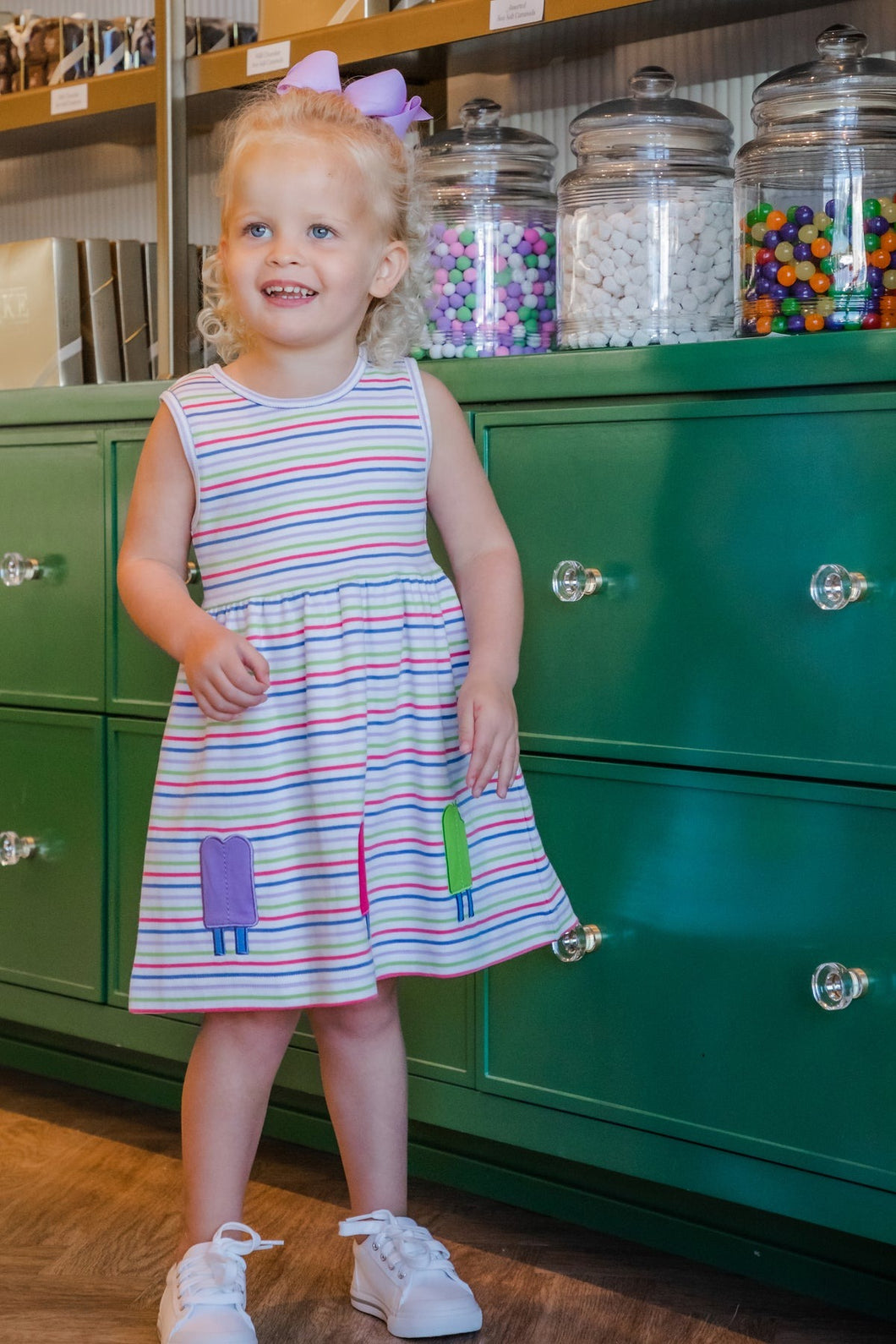 Stripe Knit Dress with Popsicles