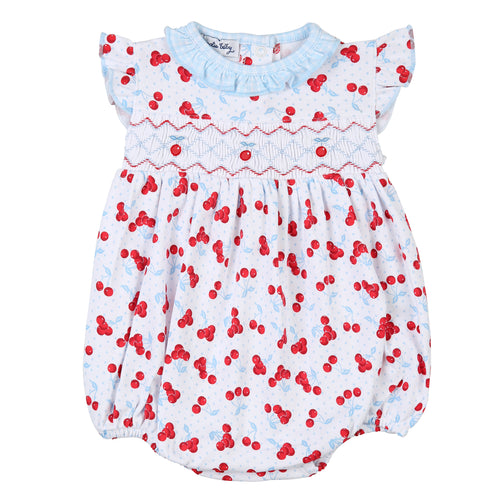 Smocked Cherry Flutter Bubble
