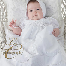 Girl's Scalloped Lace Christening Gown