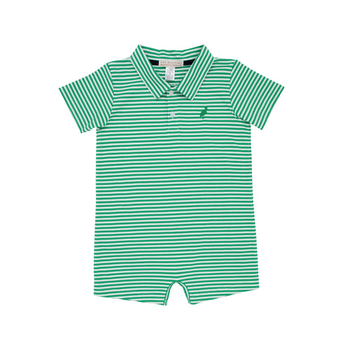 Sir Proper's Romper in Kiawah Kelly Green Stripe