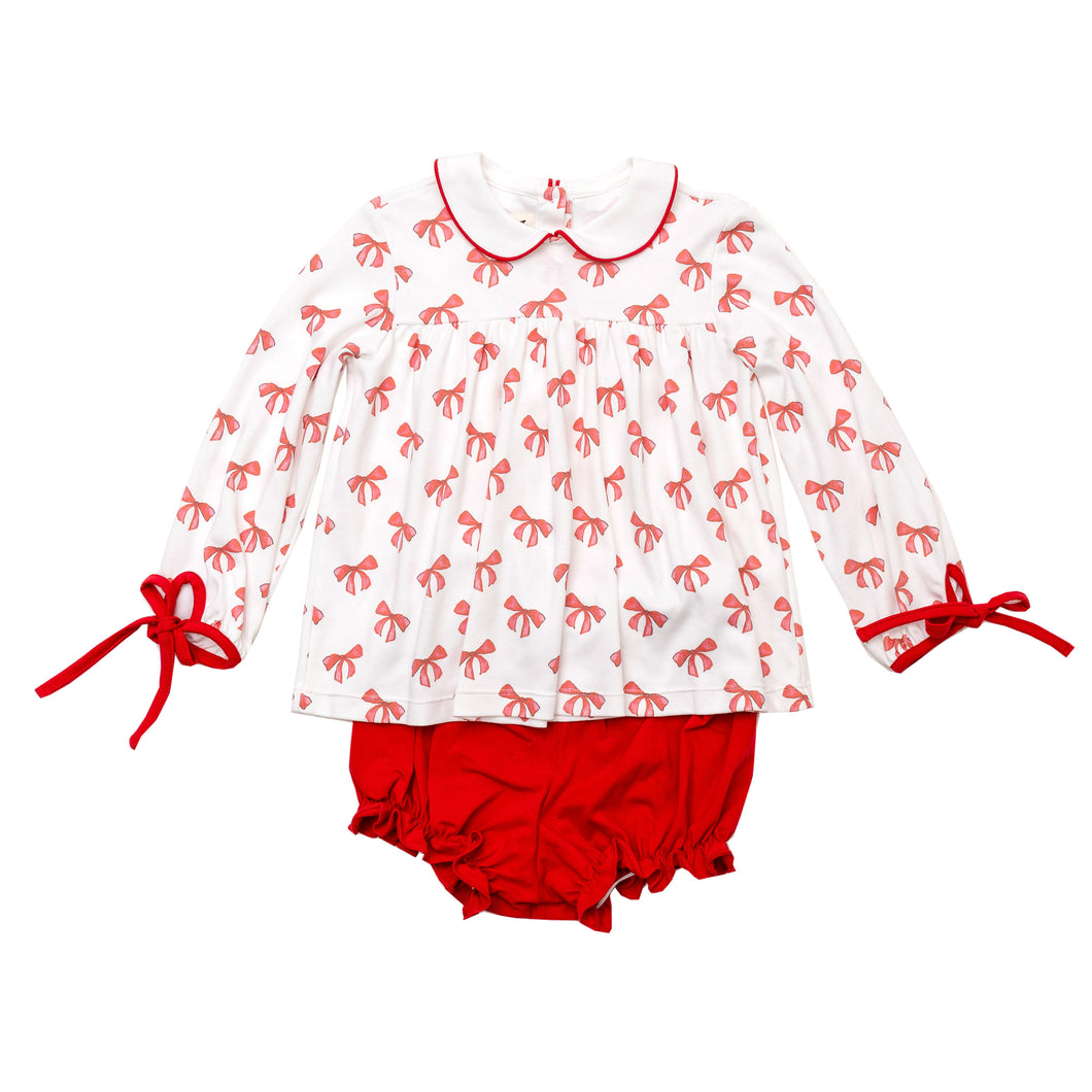 Red Bow Bloomer Set