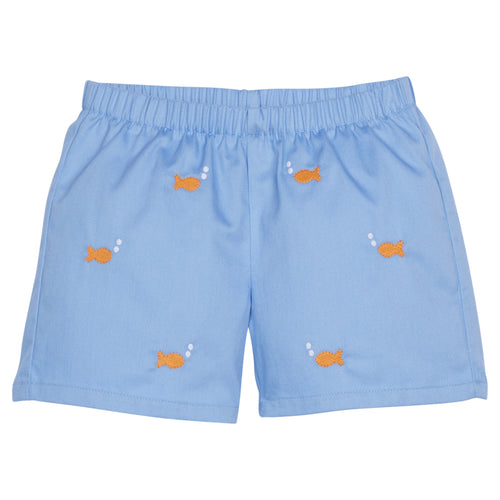 Embroidered Basic Shorts in Goldfish