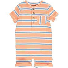 Peach & Blue Stripe Romper