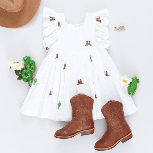 Elsie Dress in Rodeo Embroidery