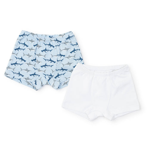 James Underwear Set in Swimming Sharks and White