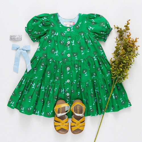 Green Flower Elizabeth Dress