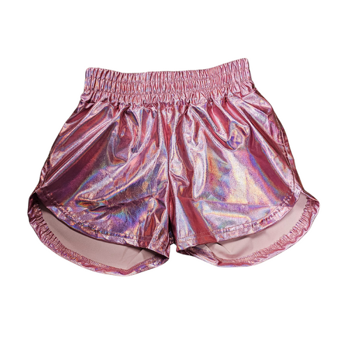 Light Pink Mettallic Shorts