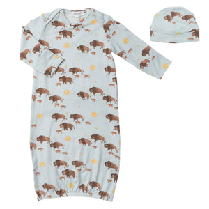 Bison Gown and Beanie Set