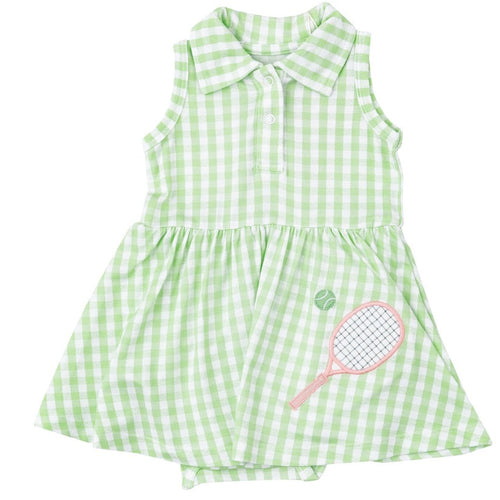 AD24 Mini Gingham Green Tennis Tank Dress