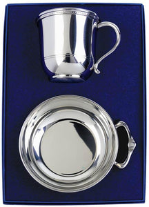 Pewter Baby Cup and Porringer Gift Set