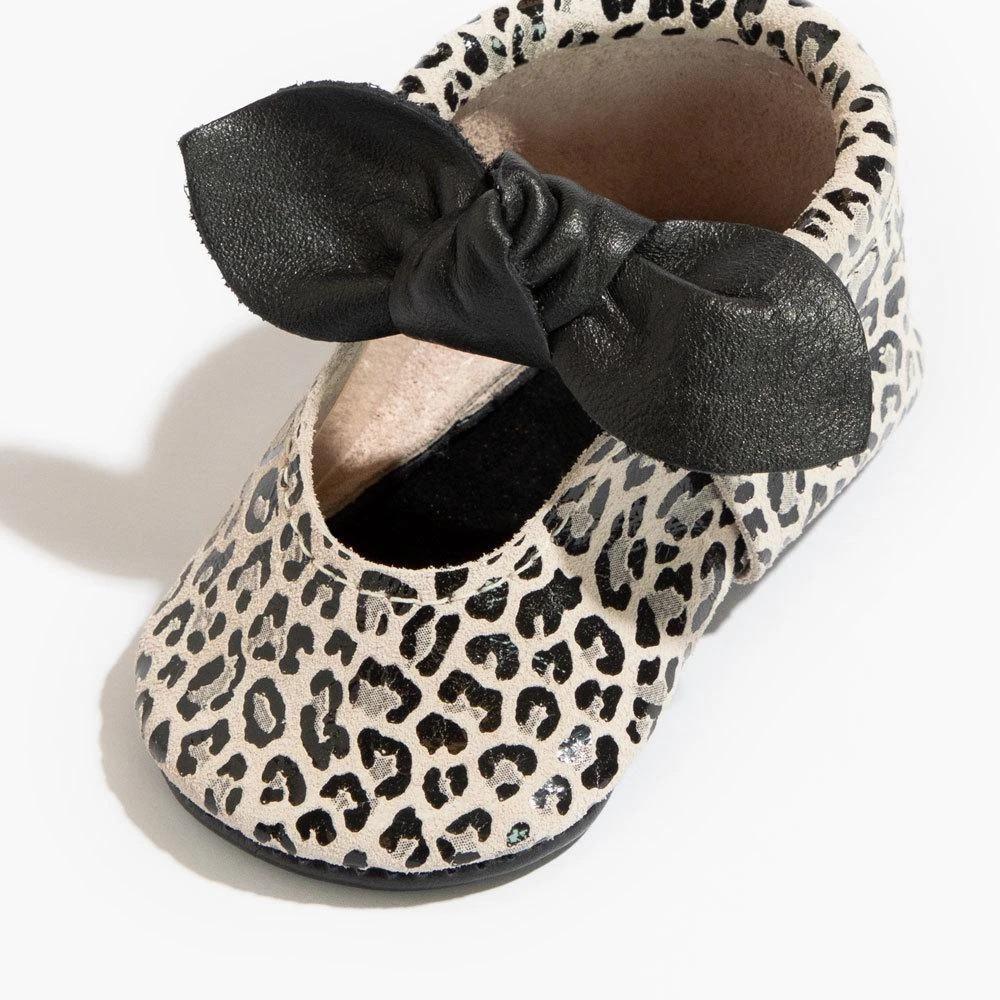 Glossy Leopard Knotted Bow Mocc
