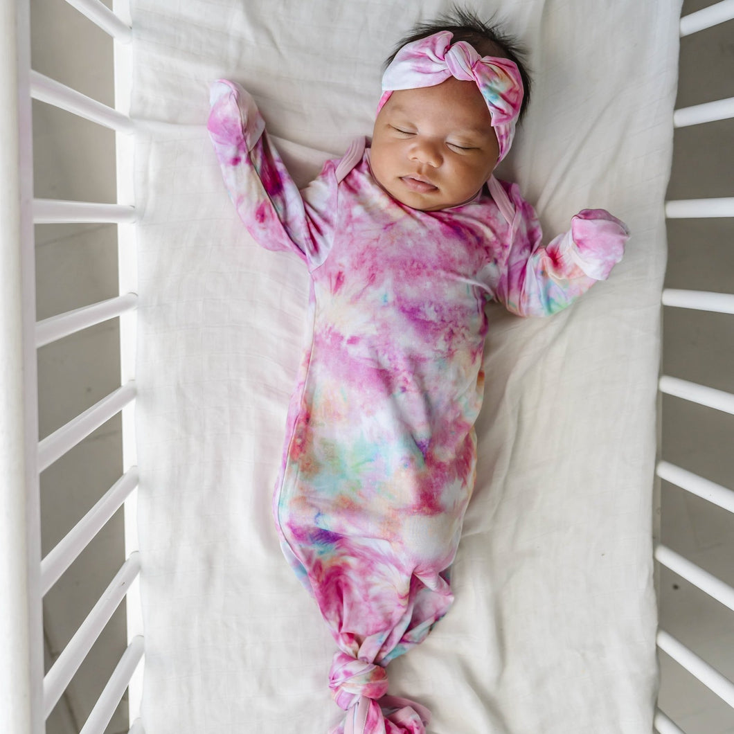 Cotton Candy Tie Dye Knotted Gown